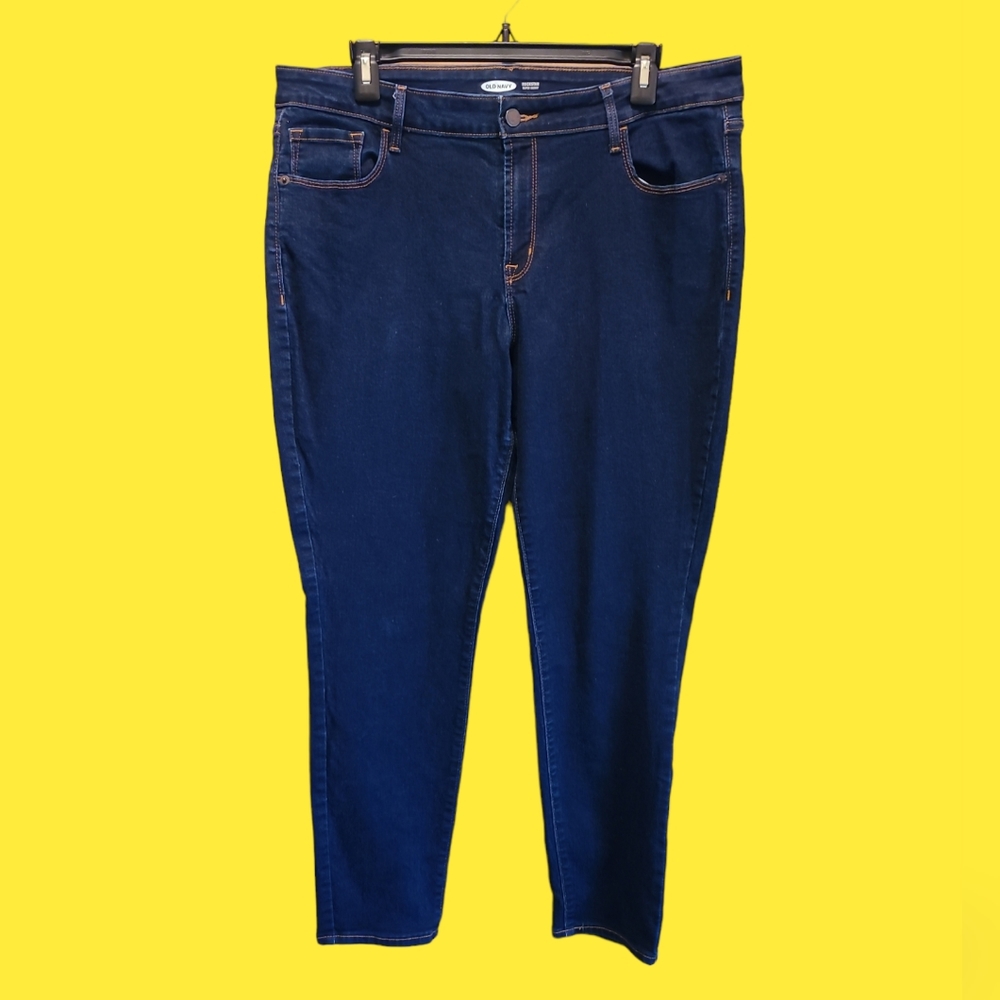 SALE! Old Navy, Rock Star Super Skinny Jeans, Dark Wash, 16 Short, Excellent C…